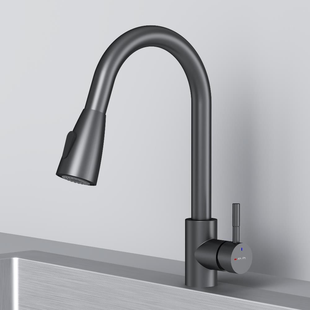 Смеситель для кухни с вытягивающимся изливом, черный AM.PM X-Joy S F85B07522