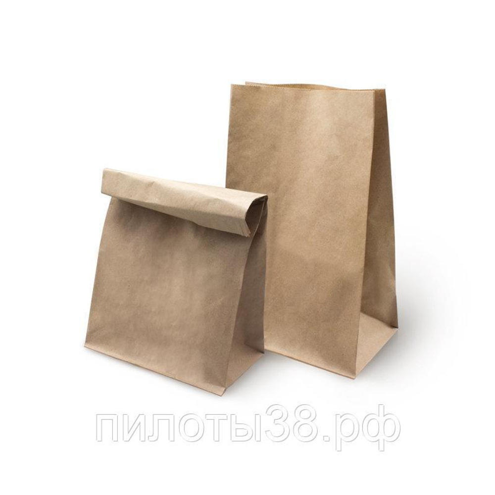Пакеты бумажный на вынос 18х12х29см 50г/м2 крафт (1/500шт)
