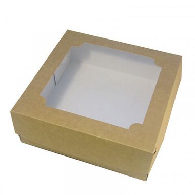Коробка для зефира 20х20х7 см  крафт