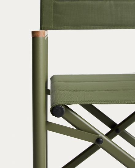 Складной уличный стул Tisno из зеленого алюминия и зеленого текстиля