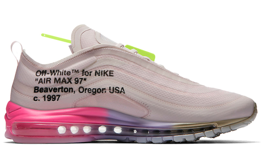 Off White x Nike Air Max 97 Elemental THE TEN co-branded trendy outdoor retro running shoes for men and women with the same rainbow