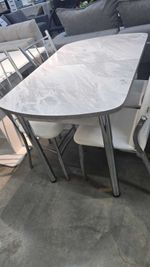 Стол пластик прямоугольный 1100*700 (подстолье прямое нераздвижное бетон светлый)