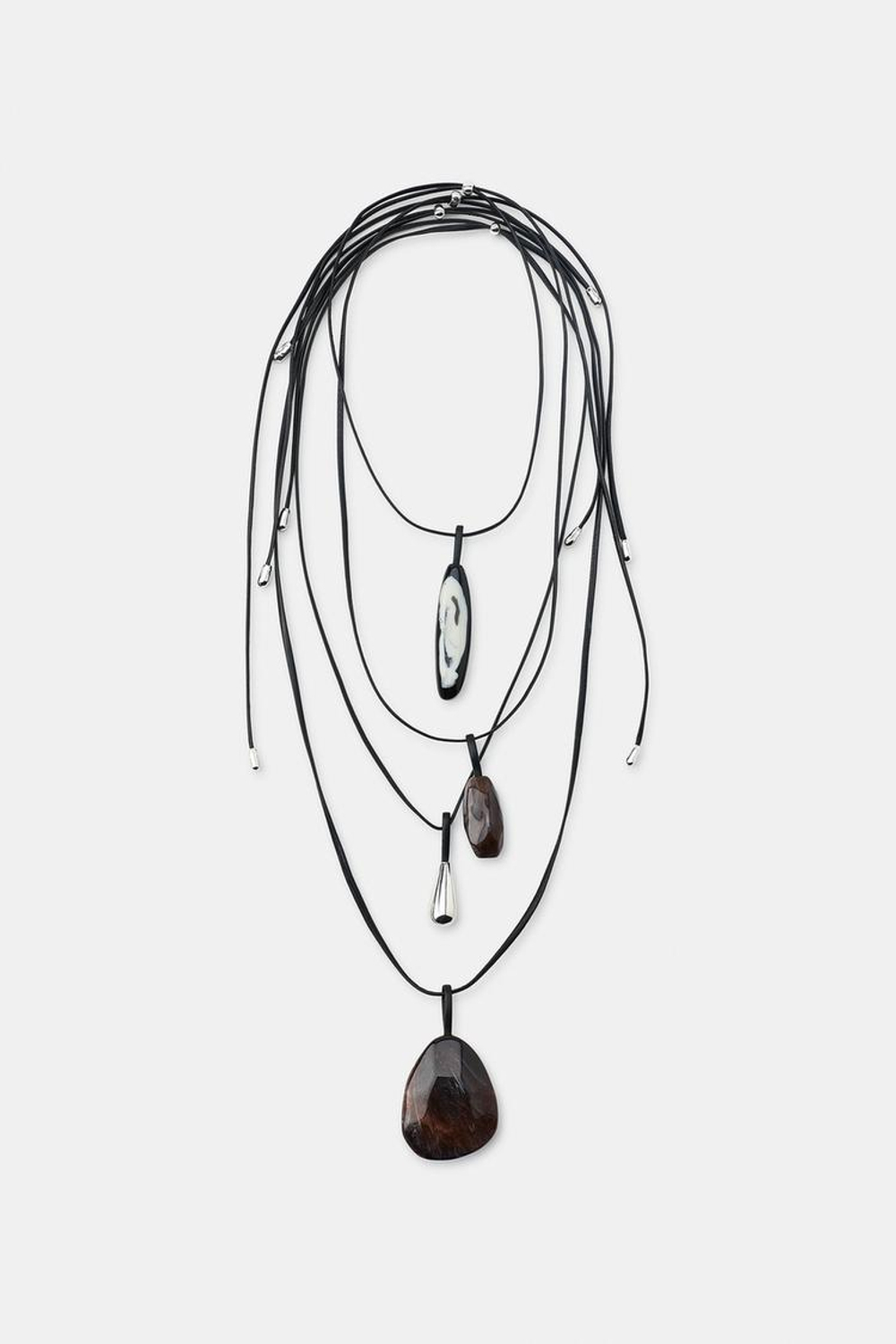 ZARA НАБОР ИЗ 4 ОЖЕРЕЛИЙ, КОРИЧНЕВЫЙ