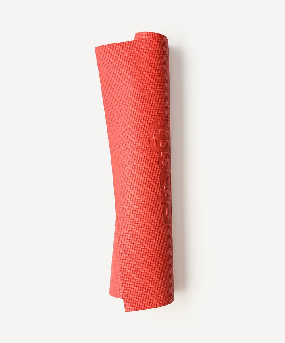 Коврик для йоги и фитнеса FM-101, PVC, 183x61x0,3 см, красный
