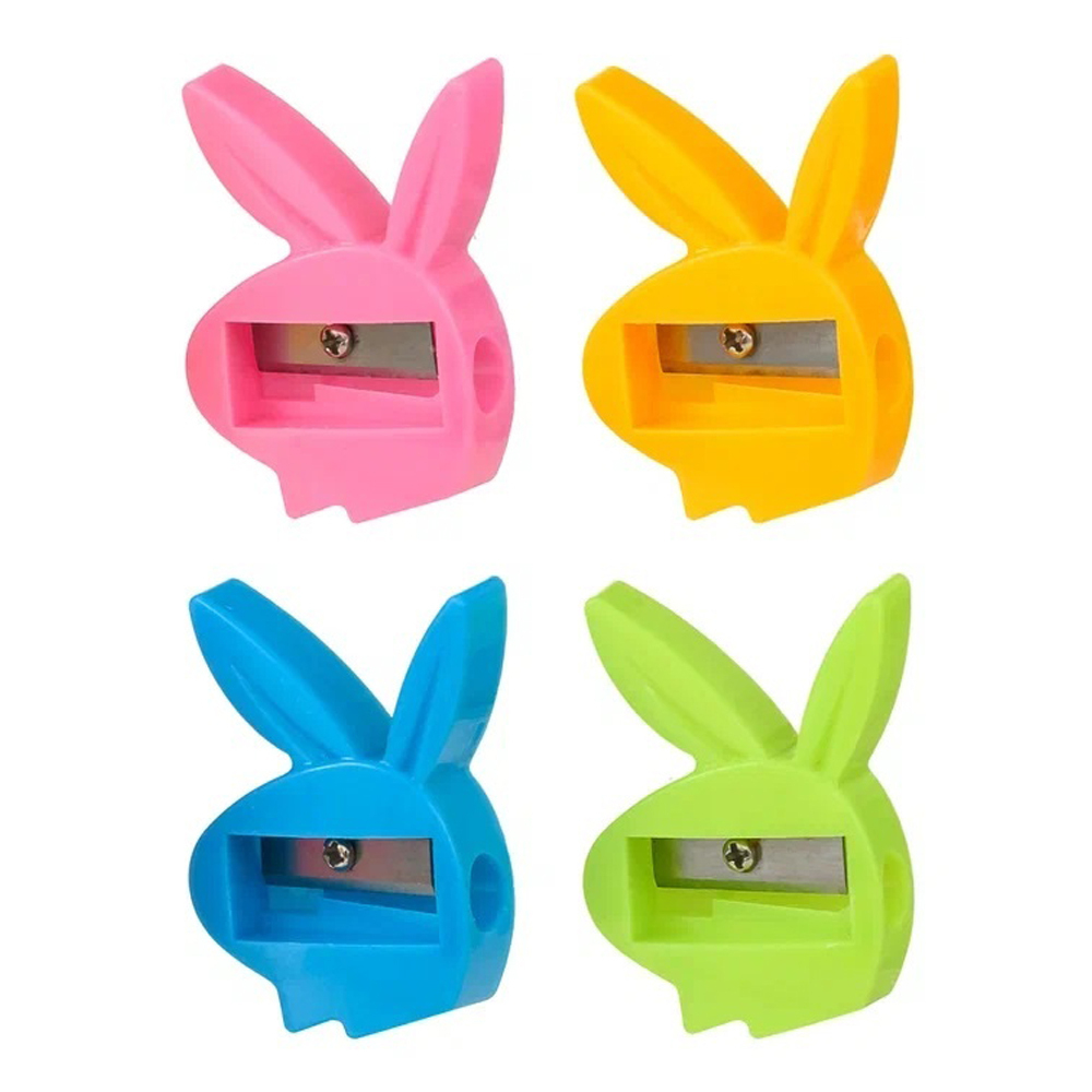 Точилка Basir, одинарная, серия "Зайчик", в форме зайчика, 4 цвета корпуса