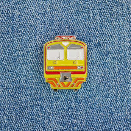 Значок электропоезд ЭД4М жёлтый