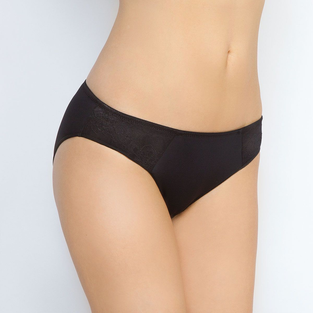 Трусы-слипы с заниженной линией талии Melody (Размер: 48) (Цвет: черный с бежевым)