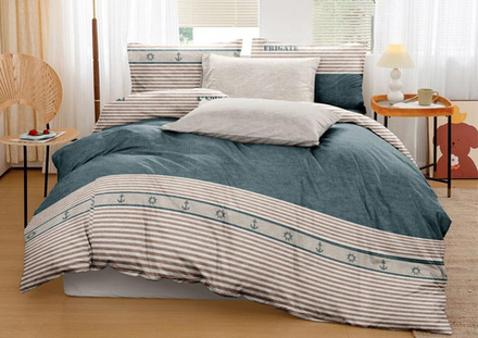 Комплект постельного белья 2 сп с простыней на рез.160х200 БЯЗЬ "Frigat"  (нав. 70х70 или 50х70)