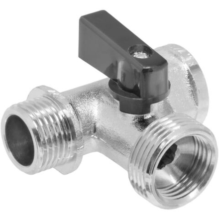 Кран латунный трёхпроходной MPF 1/2"х1/2"х1/2" внутренняя-наружная резьба