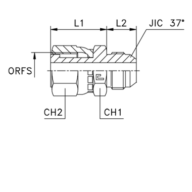 Адаптер AS D28-30-32 ORFS 1.11/16 - JIC 1.5/8