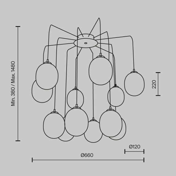 Подвесная люстра Maytoni Branch MOD176PL-12G
