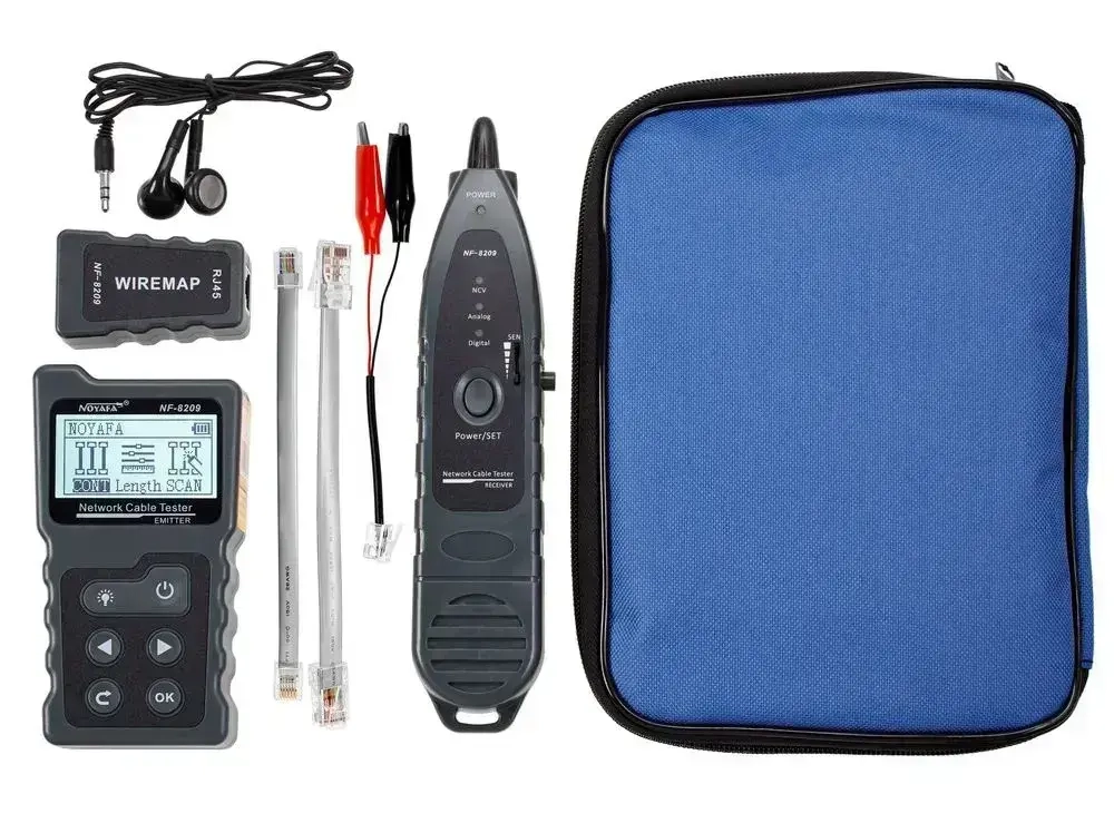 Кабельный тестер NF-8209 Noyafa поиск дефектов витой пары измеритель длины PoE кабельный трекер