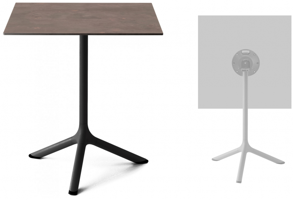 Стол ламинированный обеденный складной Scab Design Tripe Folding, черный, кортен