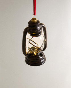 ZARA HOME ЕЛОЧНЫЙ ШАР ИЗ СТЕКЛА "ФОНАРЬ", ЧЕРНЫЙ