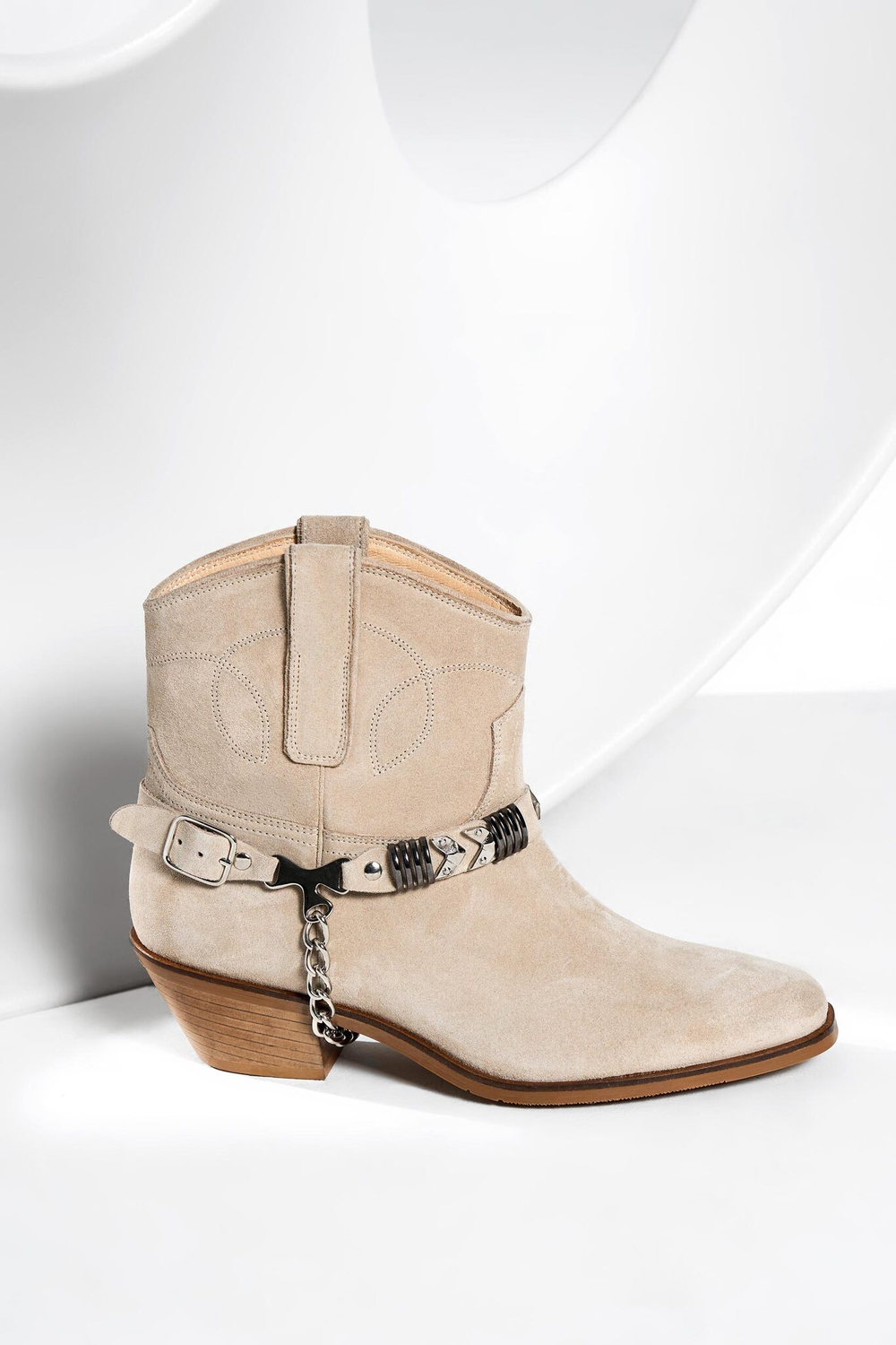 Казаки из натуральной замши со съемными ремешками WESTERN