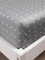 ODA Простыня стандартная, сатин серый в точку