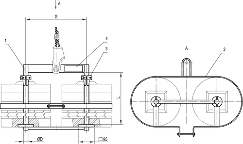 Штанга двойная для грузов