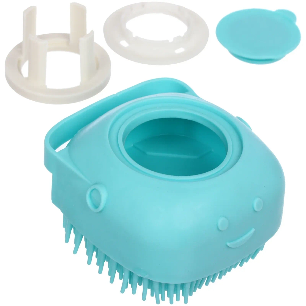 Щетка для вычесывания шерсти и мытья «Счастливый хвост!», цвет синий, 8*4,5см (коробка)