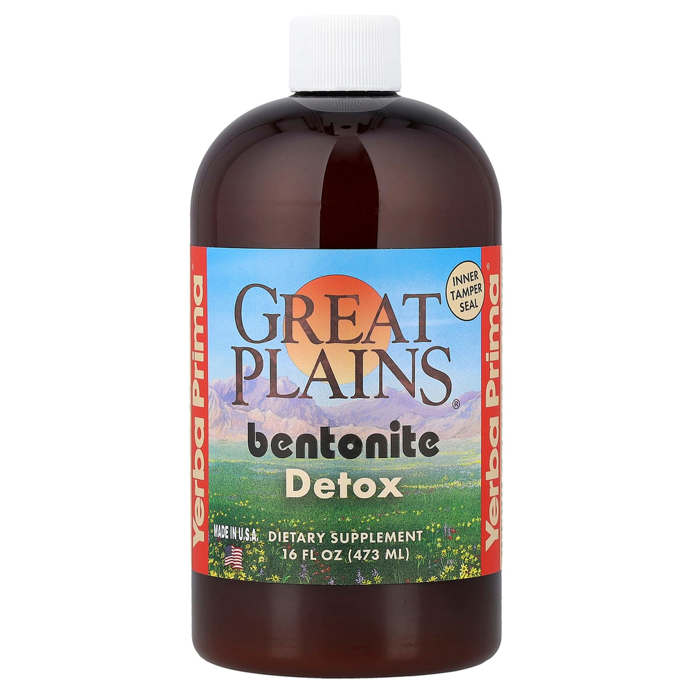 Yerba Prima, Great Plains, бентонит, средство для детоксикации, 473 мл (16 жидк. унций)