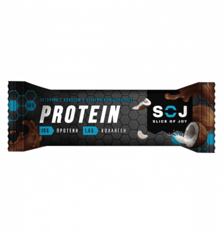 SOJ Протеиновый батончик в шоколаде  "Protein SOJ" 50 г со вкусом кокоса