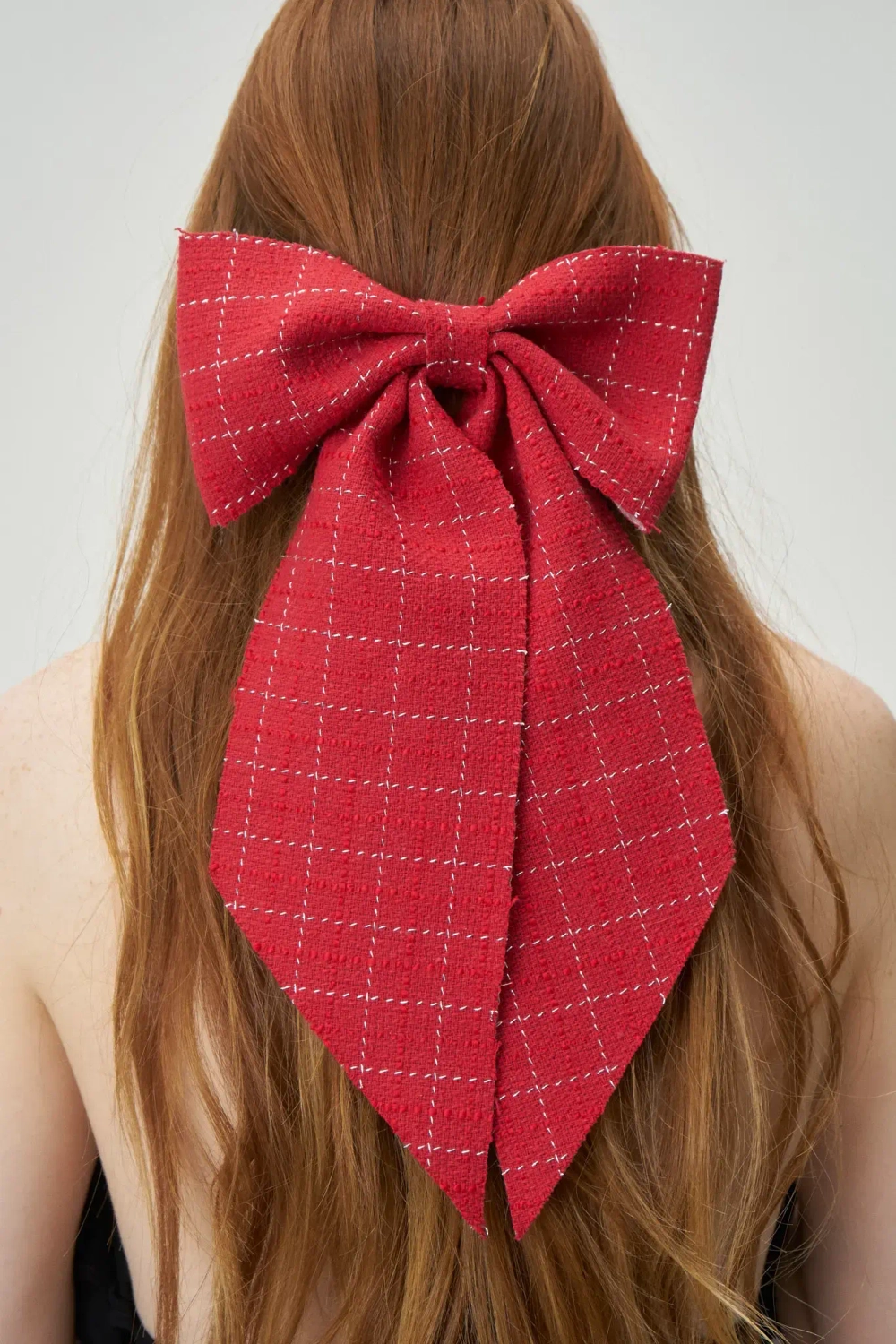 Бант Моя прекрасная леди красный в клетку