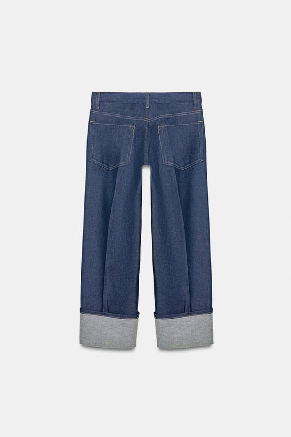 ZARA ДЖИНСЫ SELVEDGE С НИЗКОЙ ПОСАДКОЙ — ZW COLLECTION, СИНИЙ