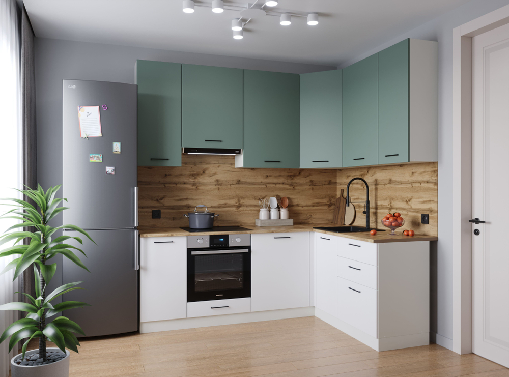 Кухонный гарнитур угловой Пайн 2200х1600 (38мм)