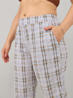 Брюки Б-18/клетка-рогожкабирюза