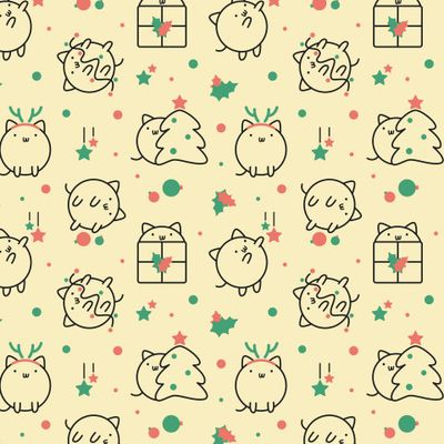 Новогодние котики Pattern Christmas cats