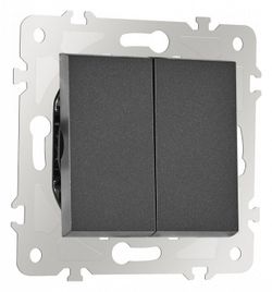 Выключатель проходной двухклавишный без рамки Arte Milano 203 203.32-2.black