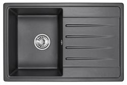 Кухонная мойка GRANULA Standart 7602 - Черная (760*500)