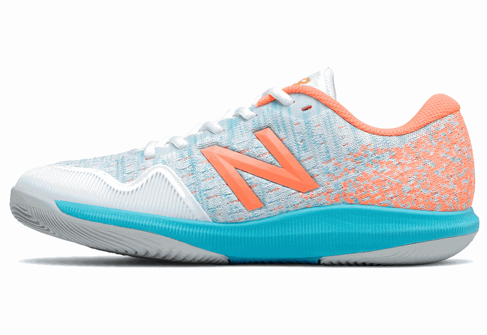 Женские Кроссовки теннисные New Balance FuelCell 996V4 Women - white/citrus  - купить по выгодной цене | Теннисный магазин tennis-store.ru