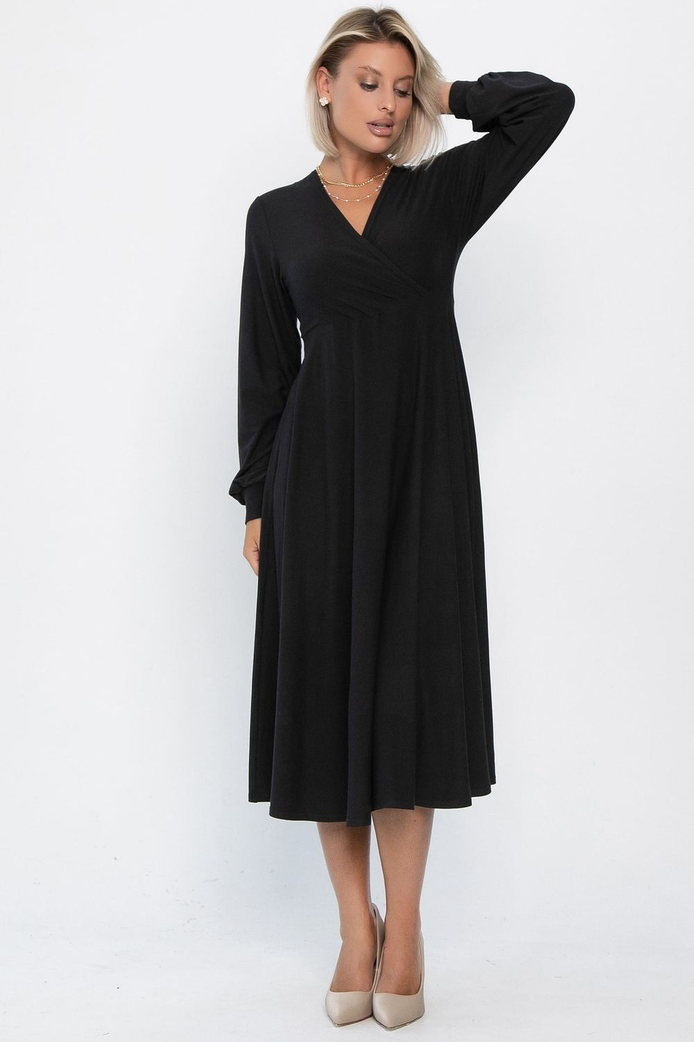 Платье трикотажное Эхо лета (черное) П14366-1М LT Collection