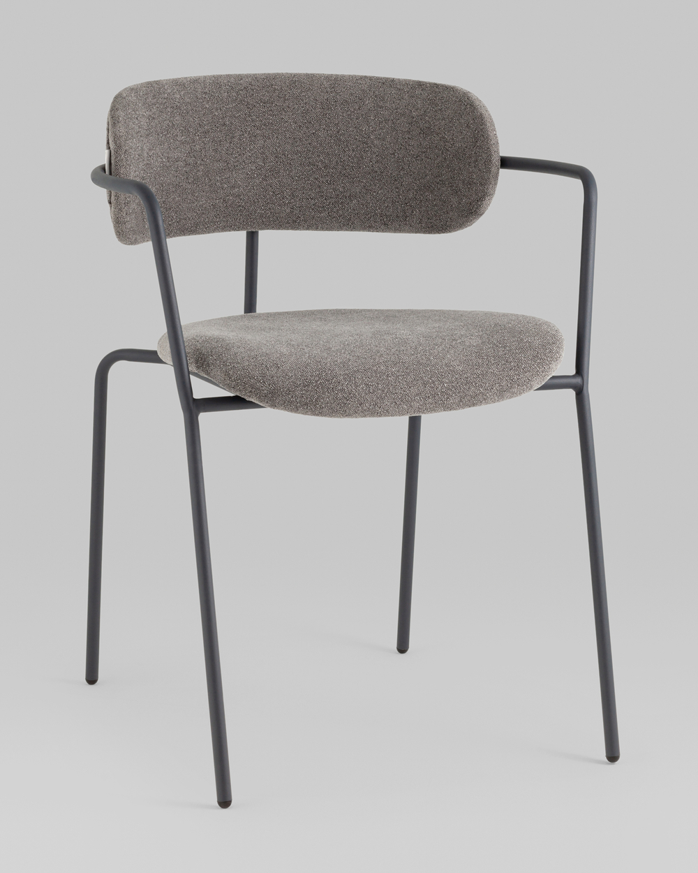 Стул Дженни букле темно-серый каркас антрацитово-серый муар