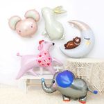 Шар (34''/86 см) Фигура, Полумесяц с медвежонком, 1 шт.