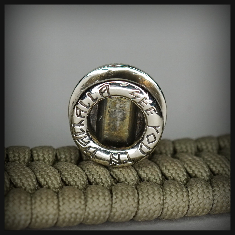 Бусина - вставка для браслета из паракорда "Норд" , мельхиор