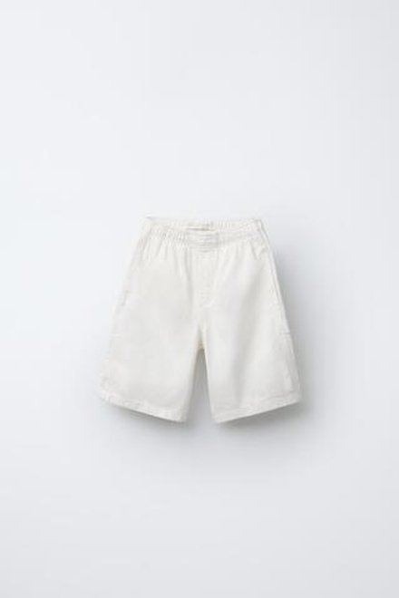 ZARA ДЖИНСОВЫЕ ШОРТЫ, ЭКРЮ