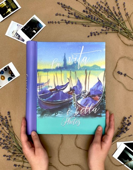 Фотоальбом на 20 магнитных листов 23х28 см, внутр. спираль watercolor travel Венеция