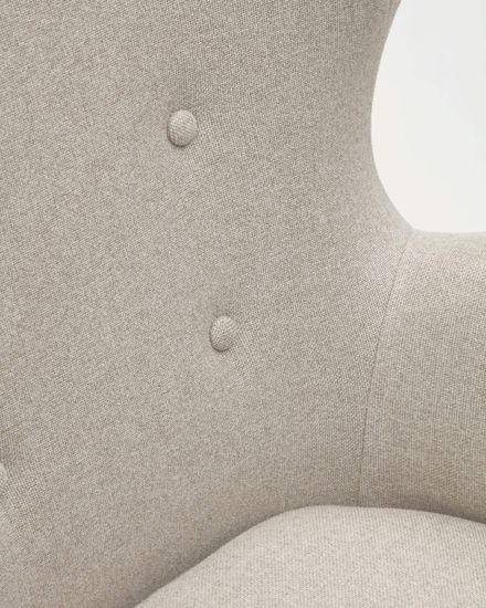 Patio Бежевое кресло из синели с ножками из массива бука Испания 