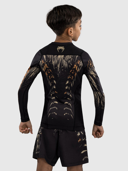 Рашгард детский Venum Tiger Black/Neo Orange L/S