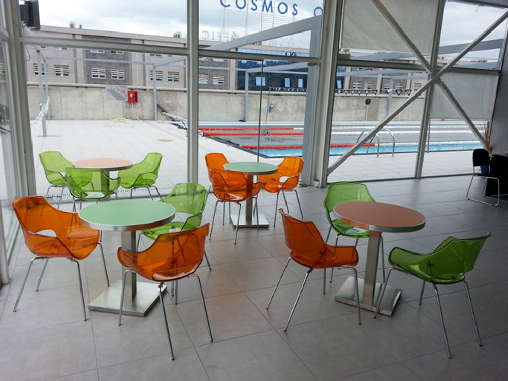 Кресло прозрачное Papatya Opal-ML, хромированный, зеленый