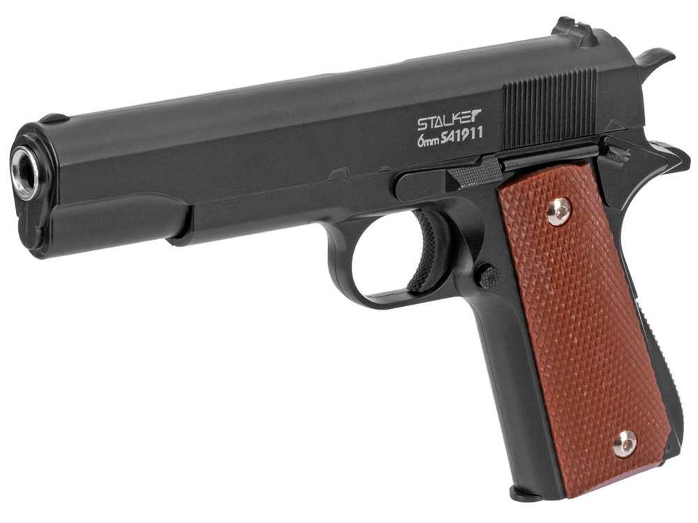 Пистолет пневм. Stalker SA1911 Spring (Colt1911), к.6мм, металл, магазин 13 шариков, до 80м/с, чёрный