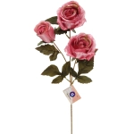 Искусственные цветы «FLOWERS GLAMOUR» 65см Розы 3 цветка розовые