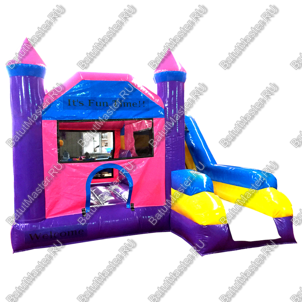 Коммерческий батут "Башня розовой феи", 4*3*4 м