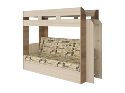 Карамель 75 кровать-диван Ясень Шимо Темный / Светлый / Ткань Газета