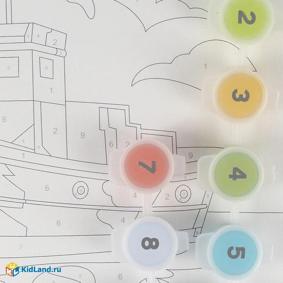 Nömrəli Rəngləmə Lori Çərçivədə  (20*20) &quot;Корабль&quot;