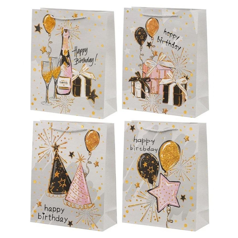 Подарочный пакет Basir, серия &quot;Happy birthday&quot;, 30*12*40 см, ассорти