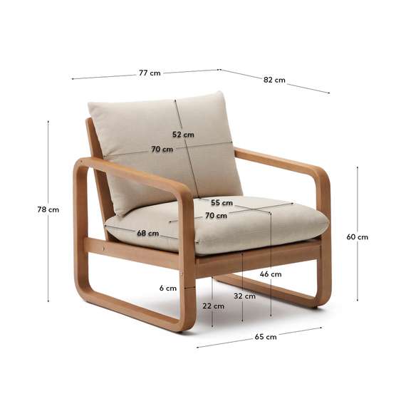 Уличное кресло Sacaleta из массива эвкалипта