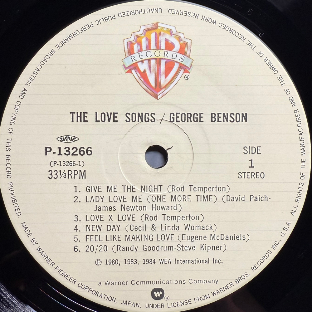 George Benson ‎– The Love Songs (Япония 1986г.)