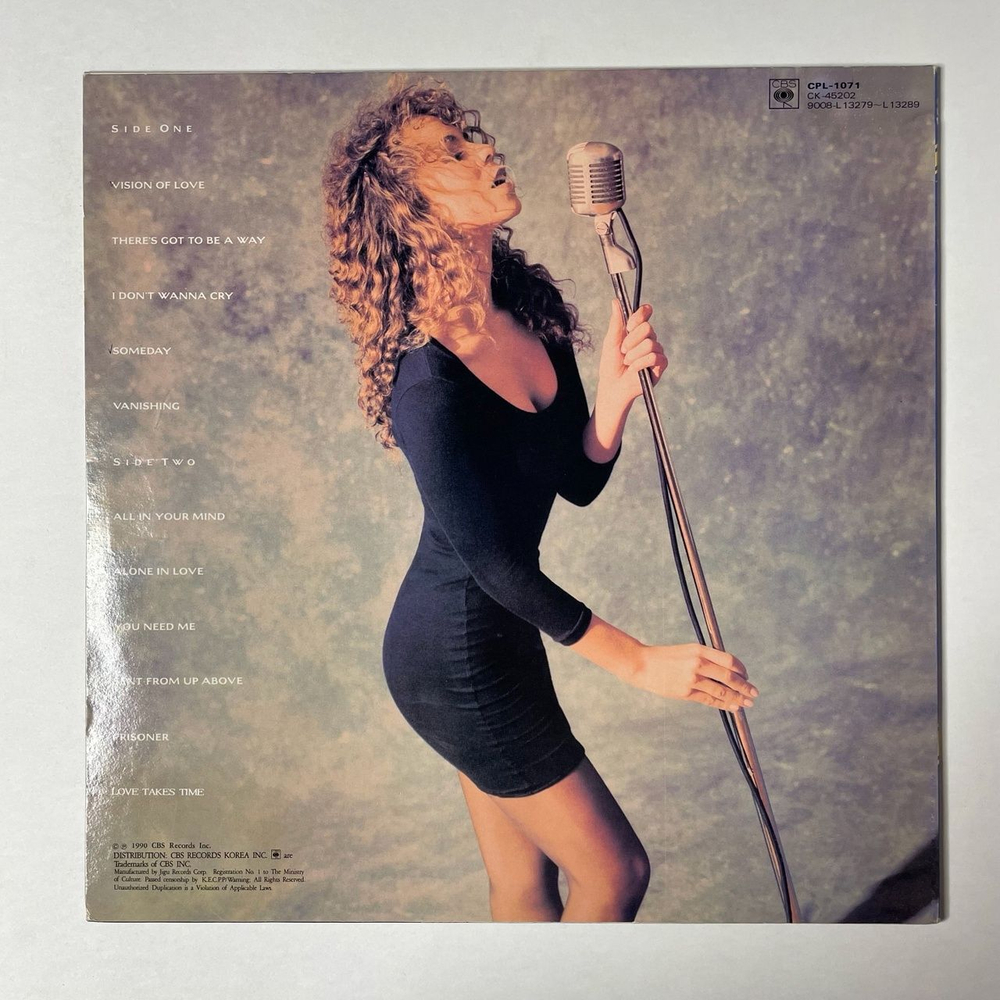 Винтажная виниловая пластинка LP Mariah Carey (Южная Корея 1990)